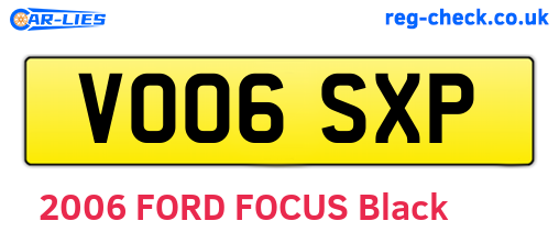 VO06SXP are the vehicle registration plates.