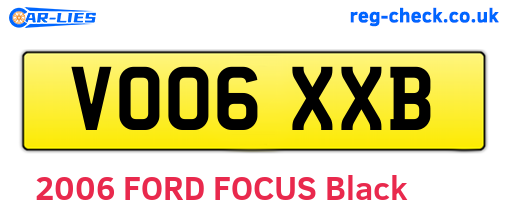 VO06XXB are the vehicle registration plates.