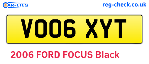 VO06XYT are the vehicle registration plates.