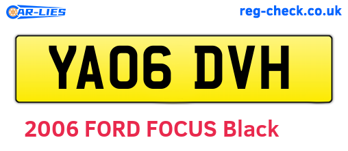 YA06DVH are the vehicle registration plates.