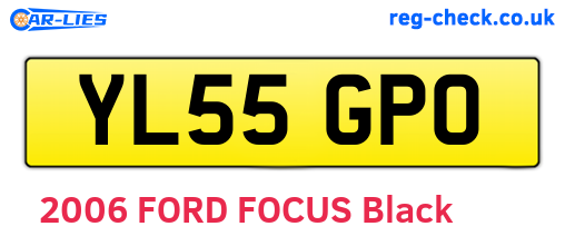 YL55GPO are the vehicle registration plates.