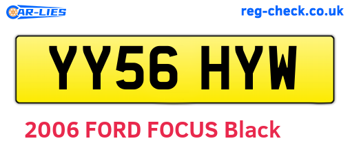 YY56HYW are the vehicle registration plates.