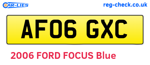 AF06GXC are the vehicle registration plates.