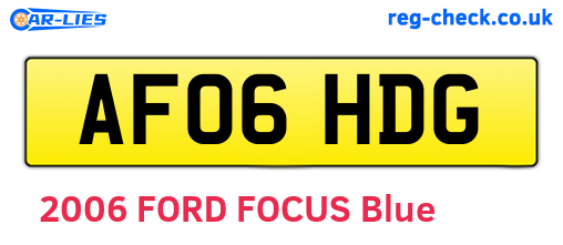 AF06HDG are the vehicle registration plates.