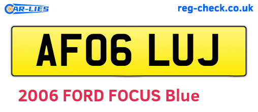 AF06LUJ are the vehicle registration plates.