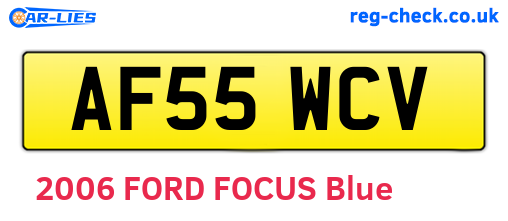 AF55WCV are the vehicle registration plates.