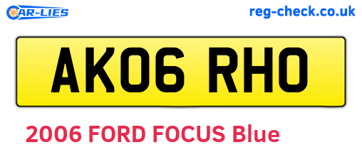 AK06RHO are the vehicle registration plates.