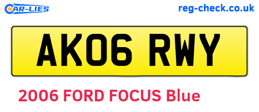 AK06RWY are the vehicle registration plates.