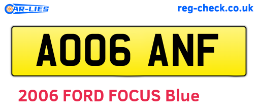 AO06ANF are the vehicle registration plates.