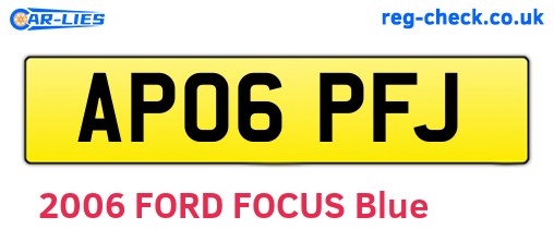AP06PFJ are the vehicle registration plates.