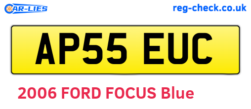 AP55EUC are the vehicle registration plates.