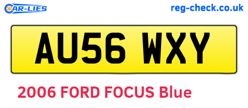 AU56WXY are the vehicle registration plates.