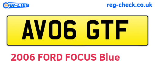 AV06GTF are the vehicle registration plates.