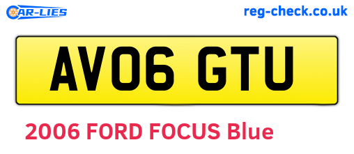 AV06GTU are the vehicle registration plates.