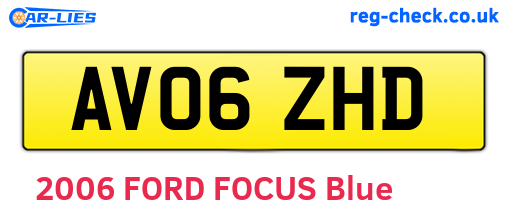 AV06ZHD are the vehicle registration plates.