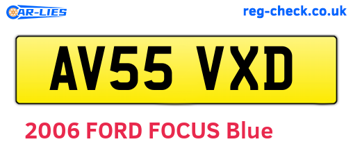 AV55VXD are the vehicle registration plates.