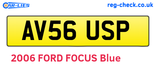 AV56USP are the vehicle registration plates.