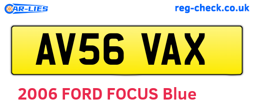 AV56VAX are the vehicle registration plates.