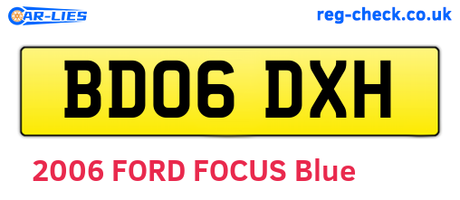 BD06DXH are the vehicle registration plates.