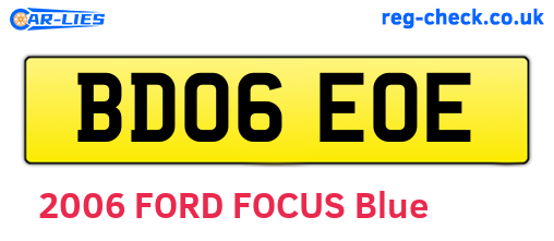 BD06EOE are the vehicle registration plates.