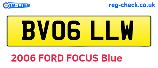 BV06LLW are the vehicle registration plates.
