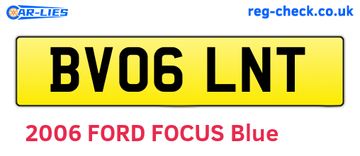 BV06LNT are the vehicle registration plates.