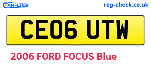 CE06UTW are the vehicle registration plates.