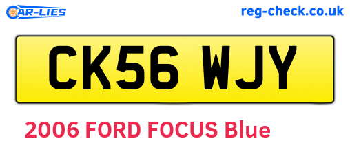 CK56WJY are the vehicle registration plates.