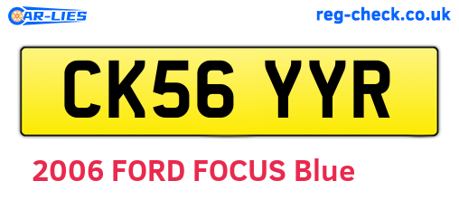 CK56YYR are the vehicle registration plates.