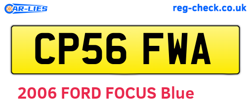 CP56FWA are the vehicle registration plates.