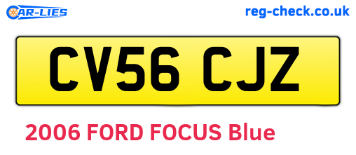 CV56CJZ are the vehicle registration plates.