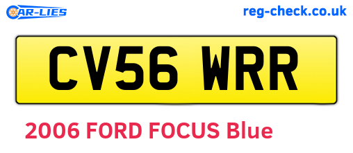 CV56WRR are the vehicle registration plates.