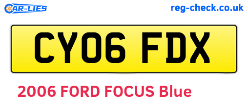 CY06FDX are the vehicle registration plates.