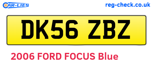 DK56ZBZ are the vehicle registration plates.