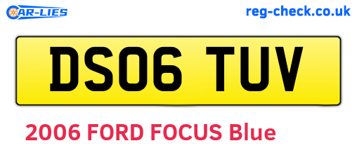 DS06TUV are the vehicle registration plates.