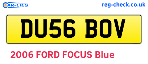 DU56BOV are the vehicle registration plates.