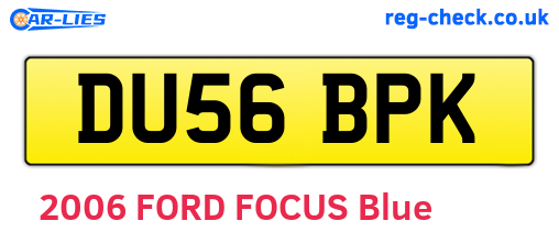 DU56BPK are the vehicle registration plates.