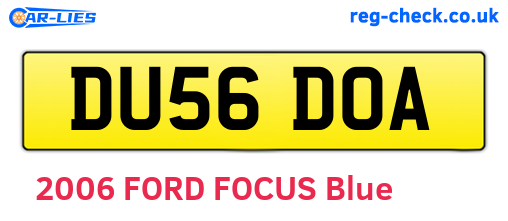 DU56DOA are the vehicle registration plates.