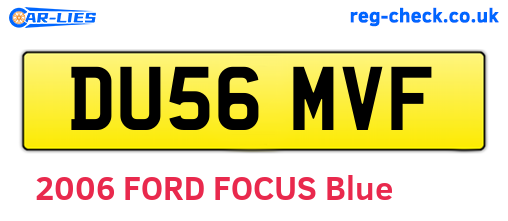 DU56MVF are the vehicle registration plates.
