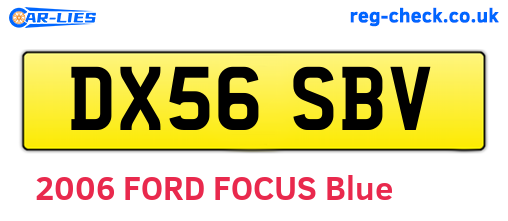 DX56SBV are the vehicle registration plates.