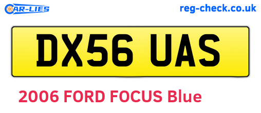 DX56UAS are the vehicle registration plates.