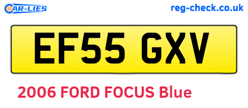 EF55GXV are the vehicle registration plates.