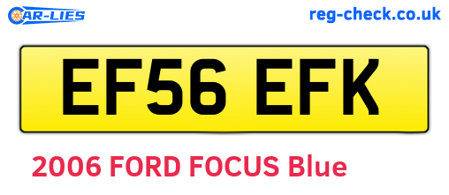 EF56EFK are the vehicle registration plates.