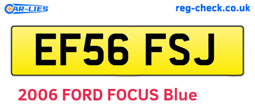 EF56FSJ are the vehicle registration plates.