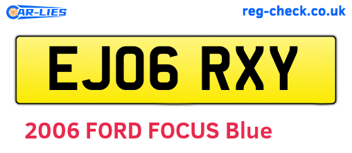 EJ06RXY are the vehicle registration plates.