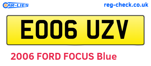 EO06UZV are the vehicle registration plates.