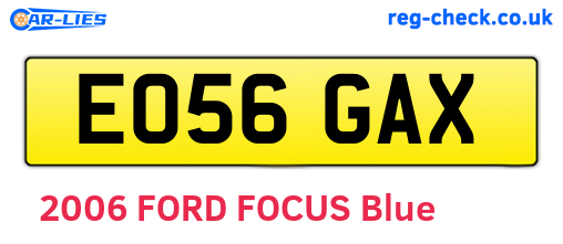 EO56GAX are the vehicle registration plates.