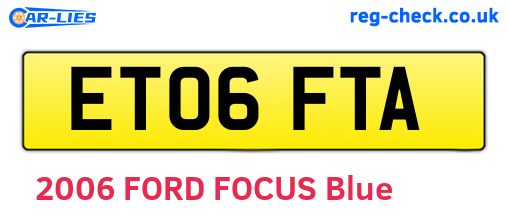 ET06FTA are the vehicle registration plates.
