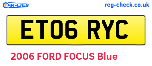 ET06RYC are the vehicle registration plates.