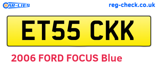 ET55CKK are the vehicle registration plates.